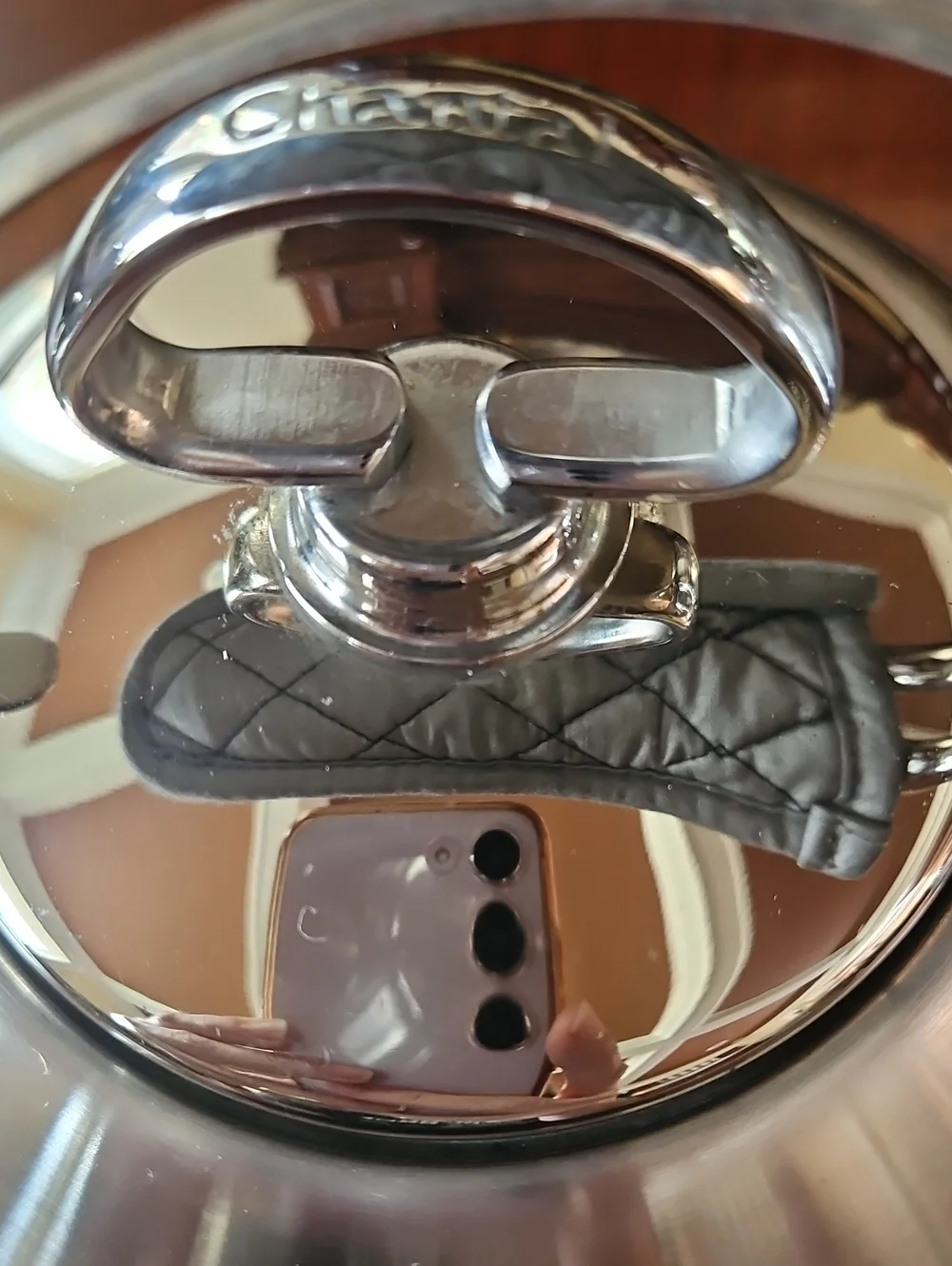 Chantal Classic Stainless Steel Tea Kettle with Hohner Harmonica Whistle & Mitt